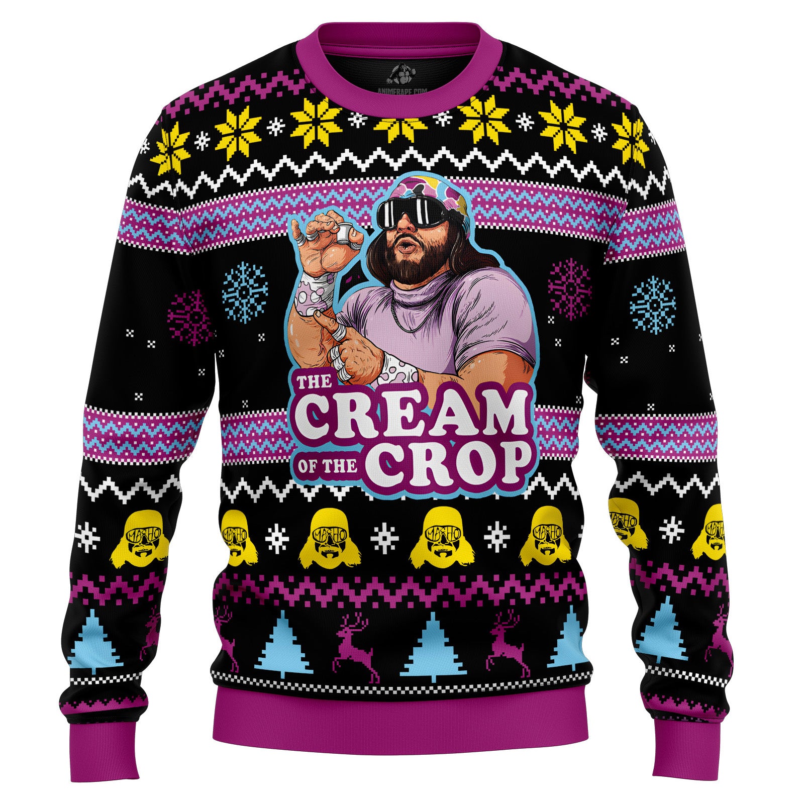 Macho Man The Cream of the Crop Pro Wrestling v2 Ugly Christmas Sweater - 3XL