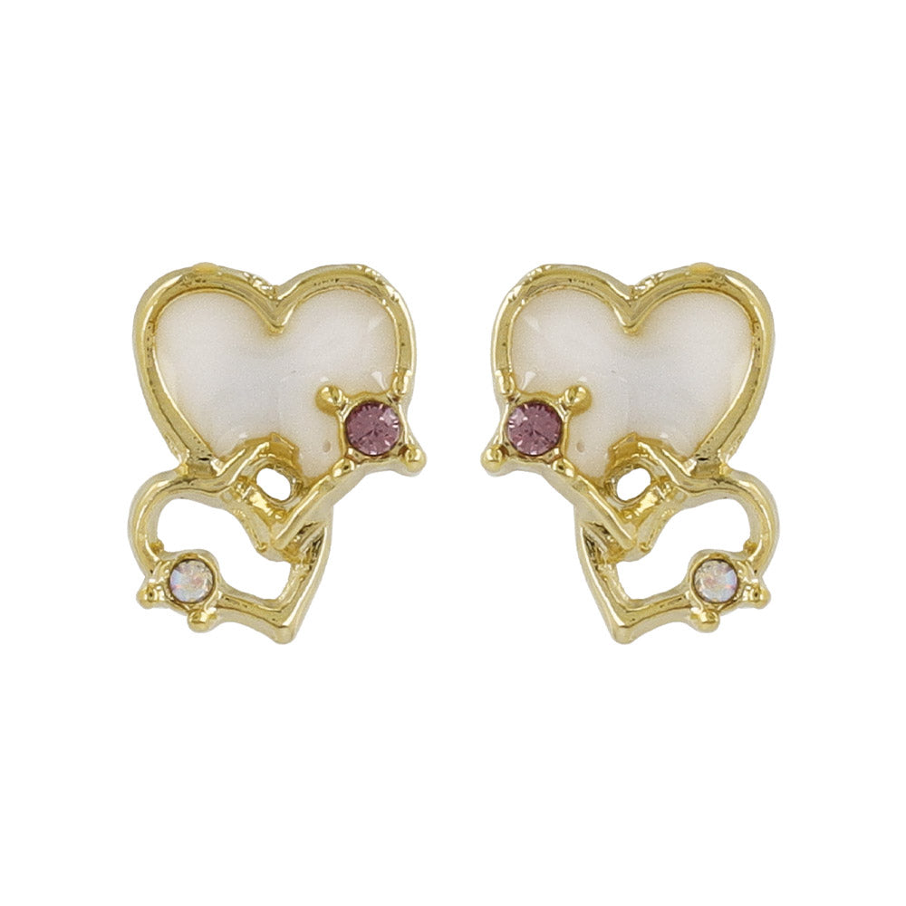 Twin Heart Stud Earrings