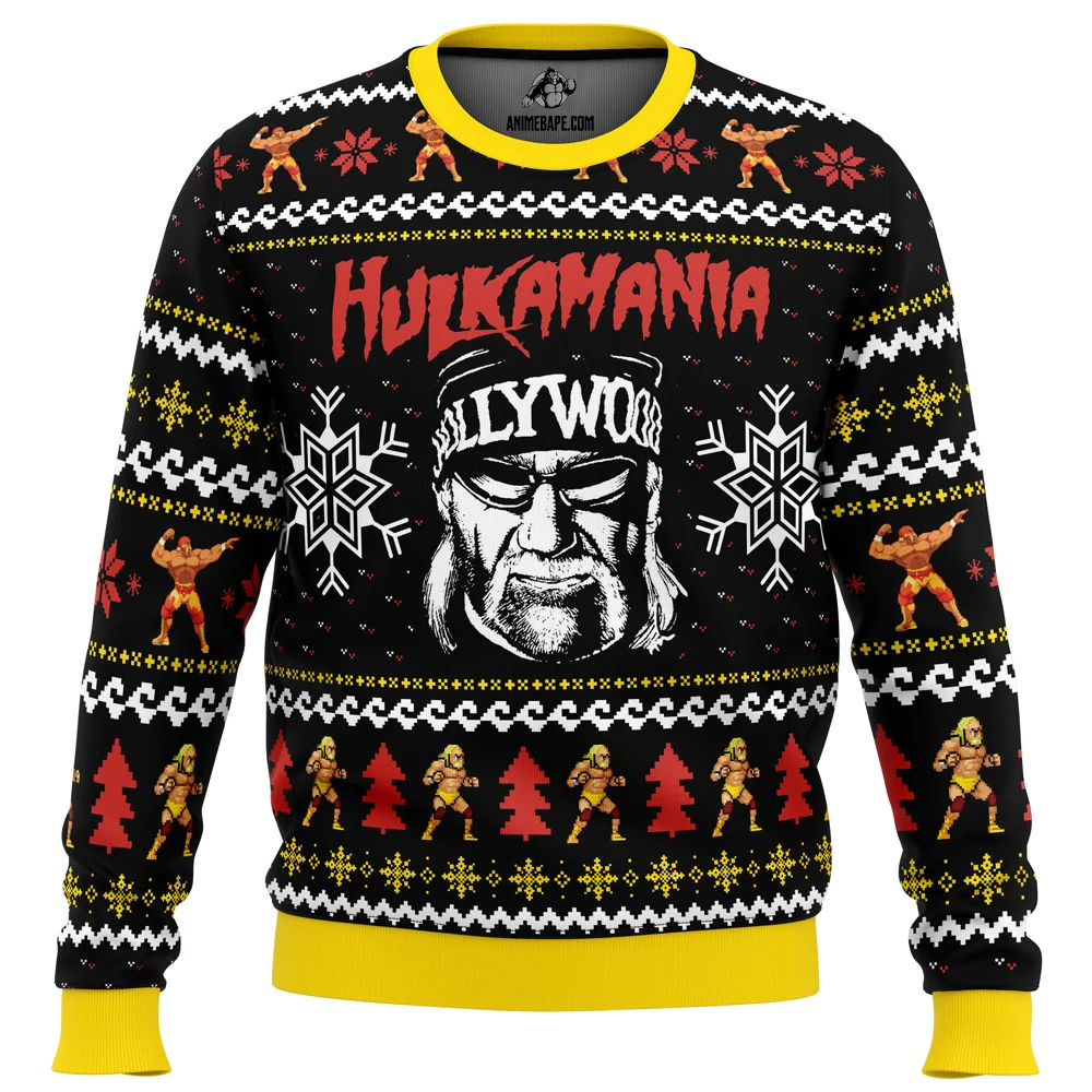 Hulkamania Hulk Hogan Ugly Christmas Sweater - 6XL