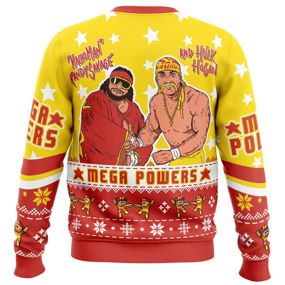Mega Powers Macho Man Randy Savage and Hulk Hogan Ugly Christmas Sweater - 5XL
