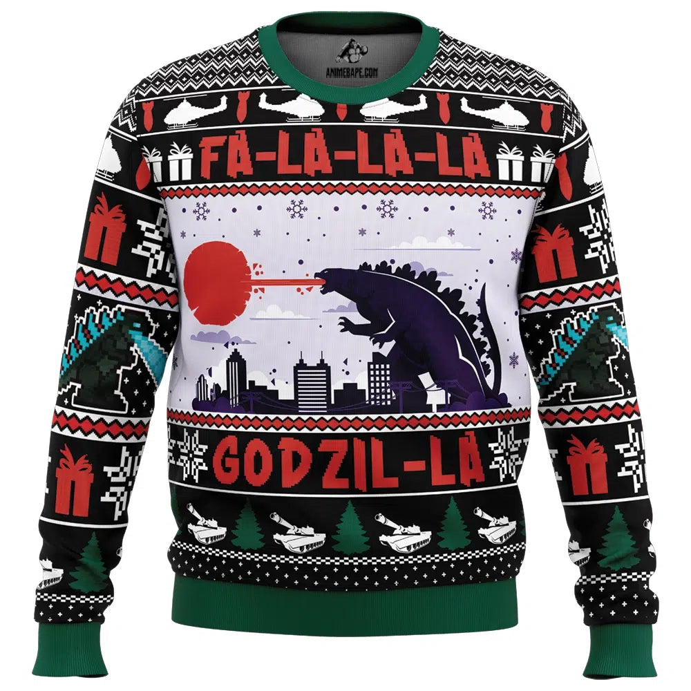 Sweater FaLaLaLa Godzil-La Godzilla Ugly Christmas - 6XL
