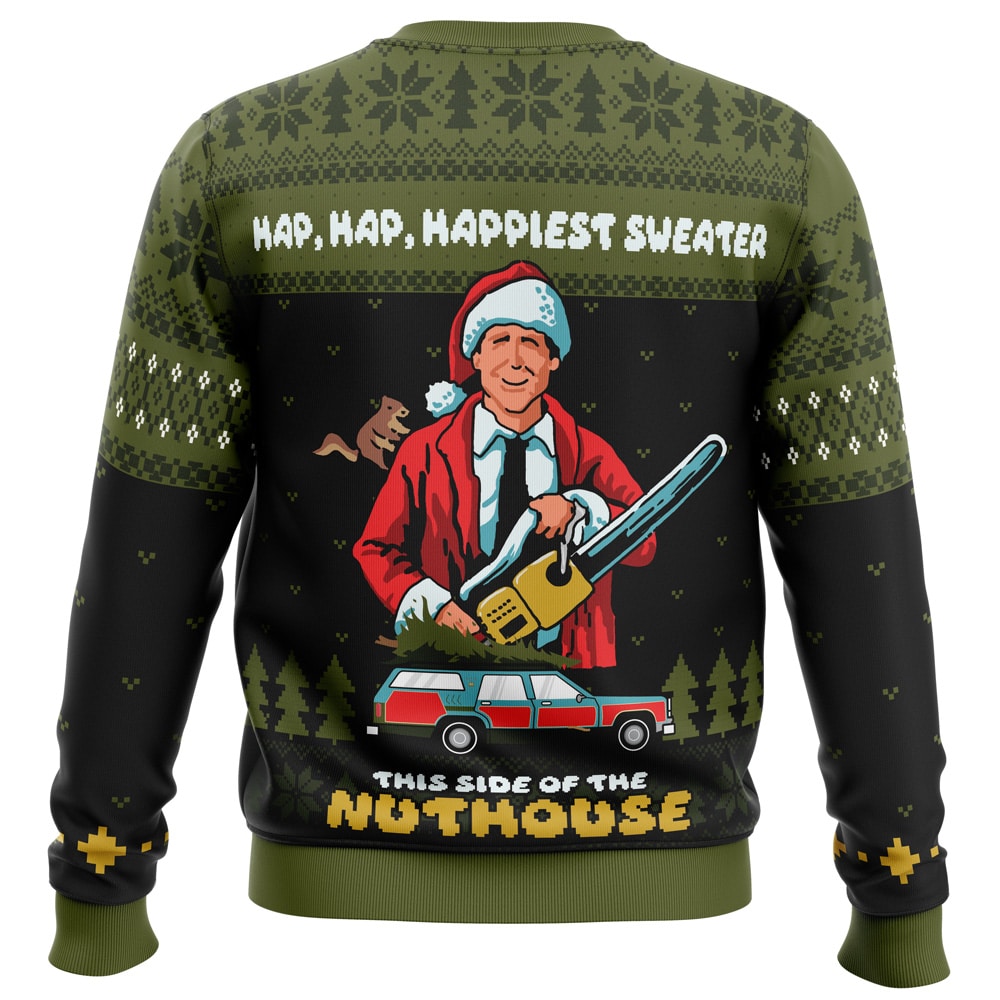 Hap, Hap, Happiest Sweater this Side of the Nuthouse National Lampoon’s Christmas Vacation Ugly Christmas Sweater - 5XL