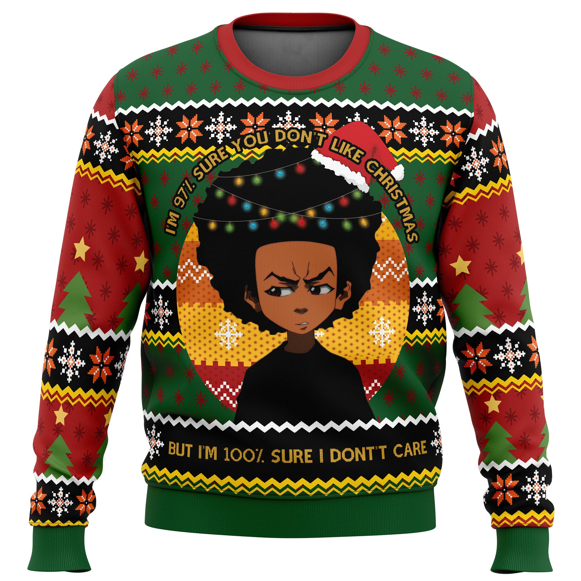 Huey Freeman The Boondocks Ugly Christmas Sweater - 4XL