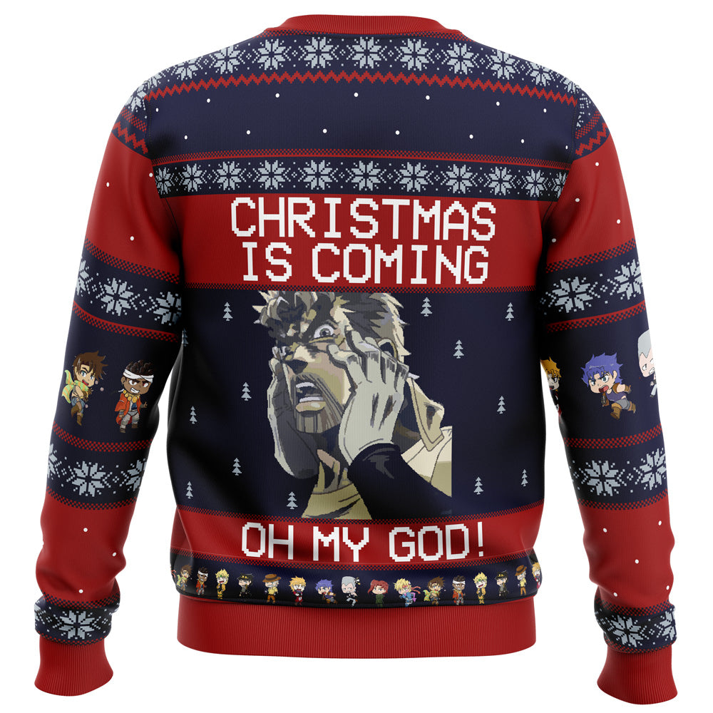 Jojo’s Bizarre Adventure Joseph Joestar Oh My God Ugly Christmas Sweater - 5XL