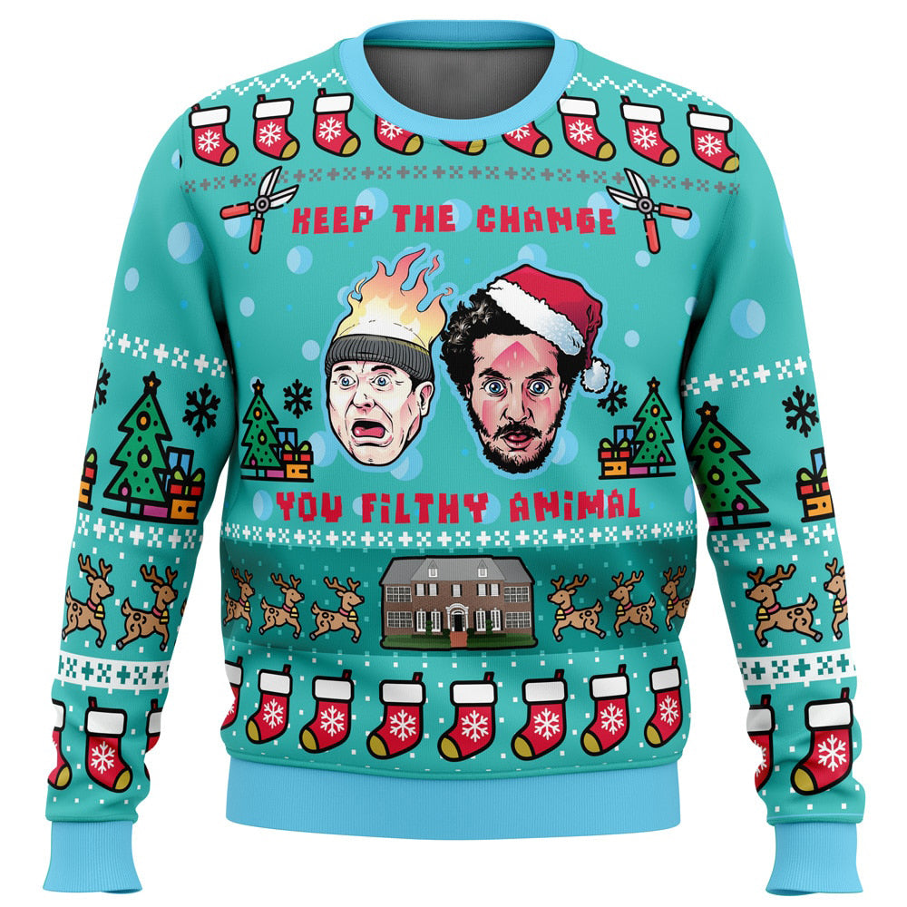 Keep The Change Home Alone Ugly Christmas Sweater - 4XL