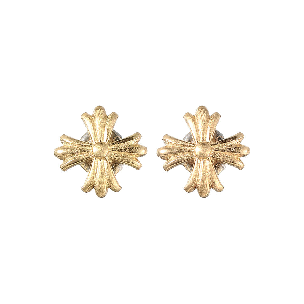 Sculptural Cross Stud Earrings
