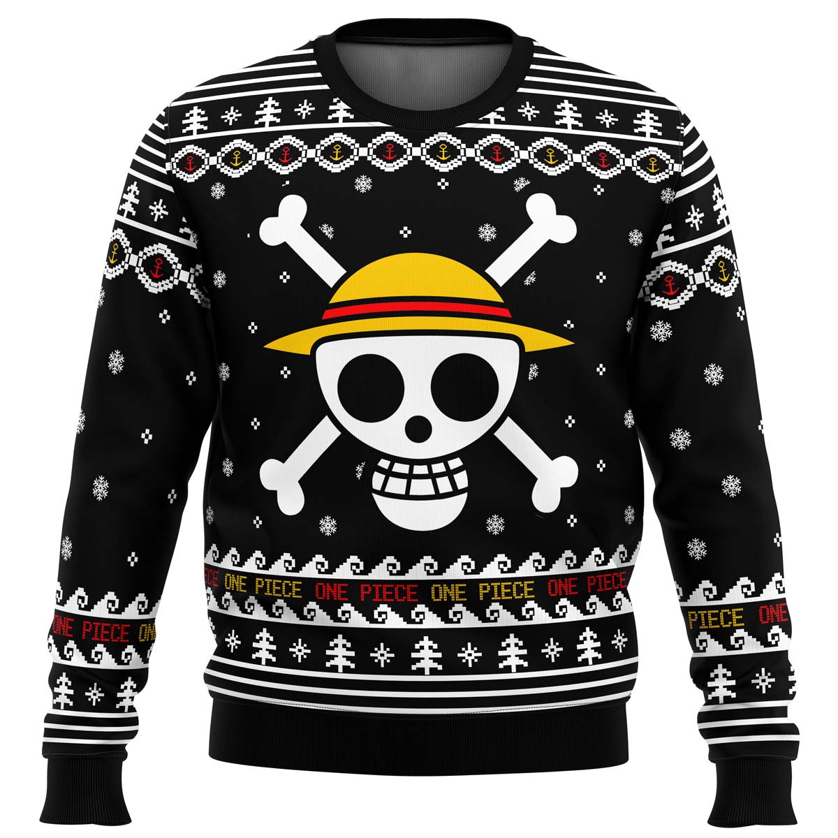 One Piece Straw Hat Pirates Christmas Ugly Christmas Sweater - 6XL