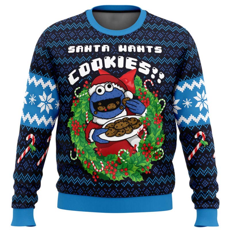 Santa’s Cookies Cookie Monster Ugly Christmas Sweater - 6XL