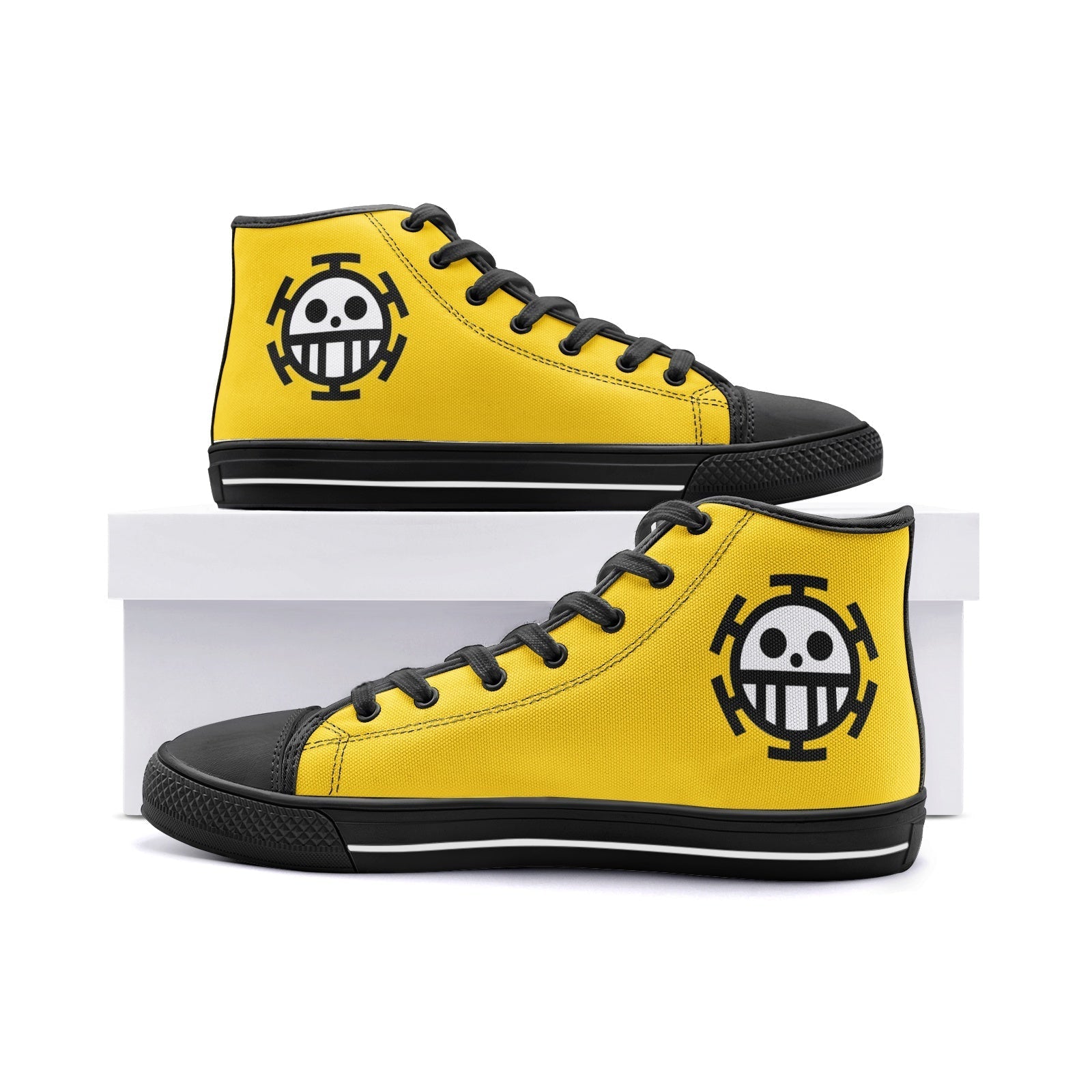 Trafalgar Law One Piece Classic High Top Canvas Shoes - White - M US12/EU46