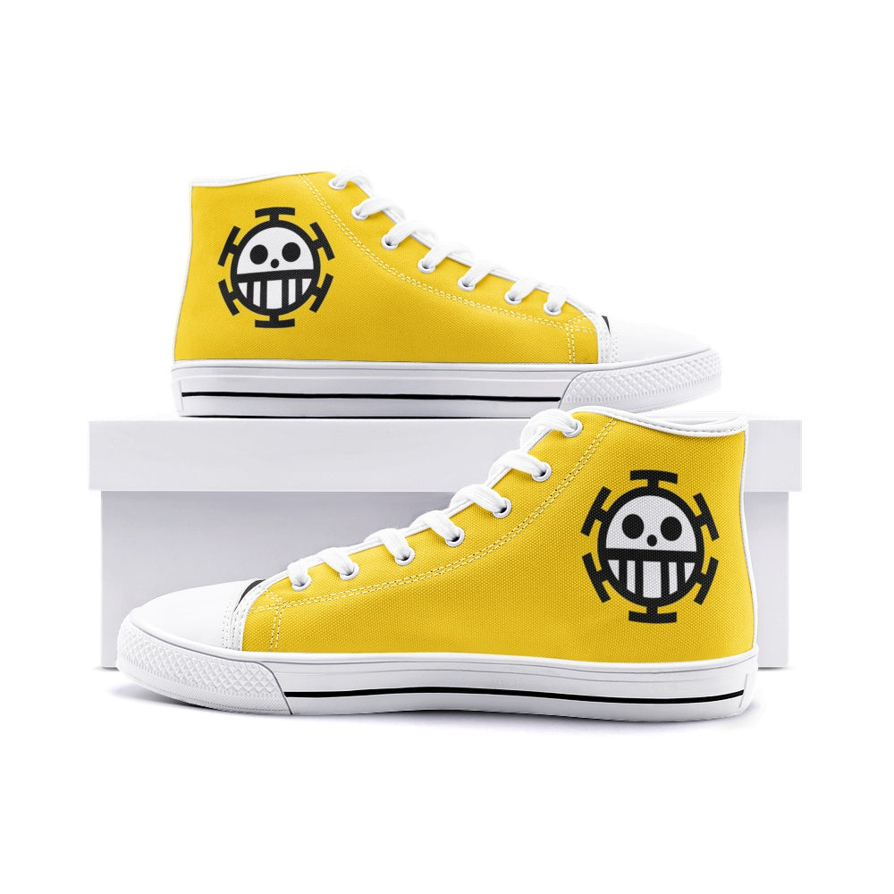 Trafalgar Law One Piece Classic High Top Canvas Shoes - White - M US14/EU48