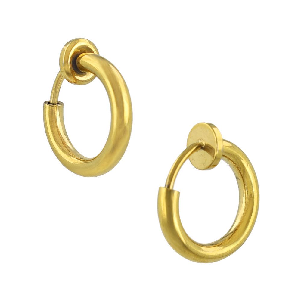 12mm Clip On Hoop Earrings