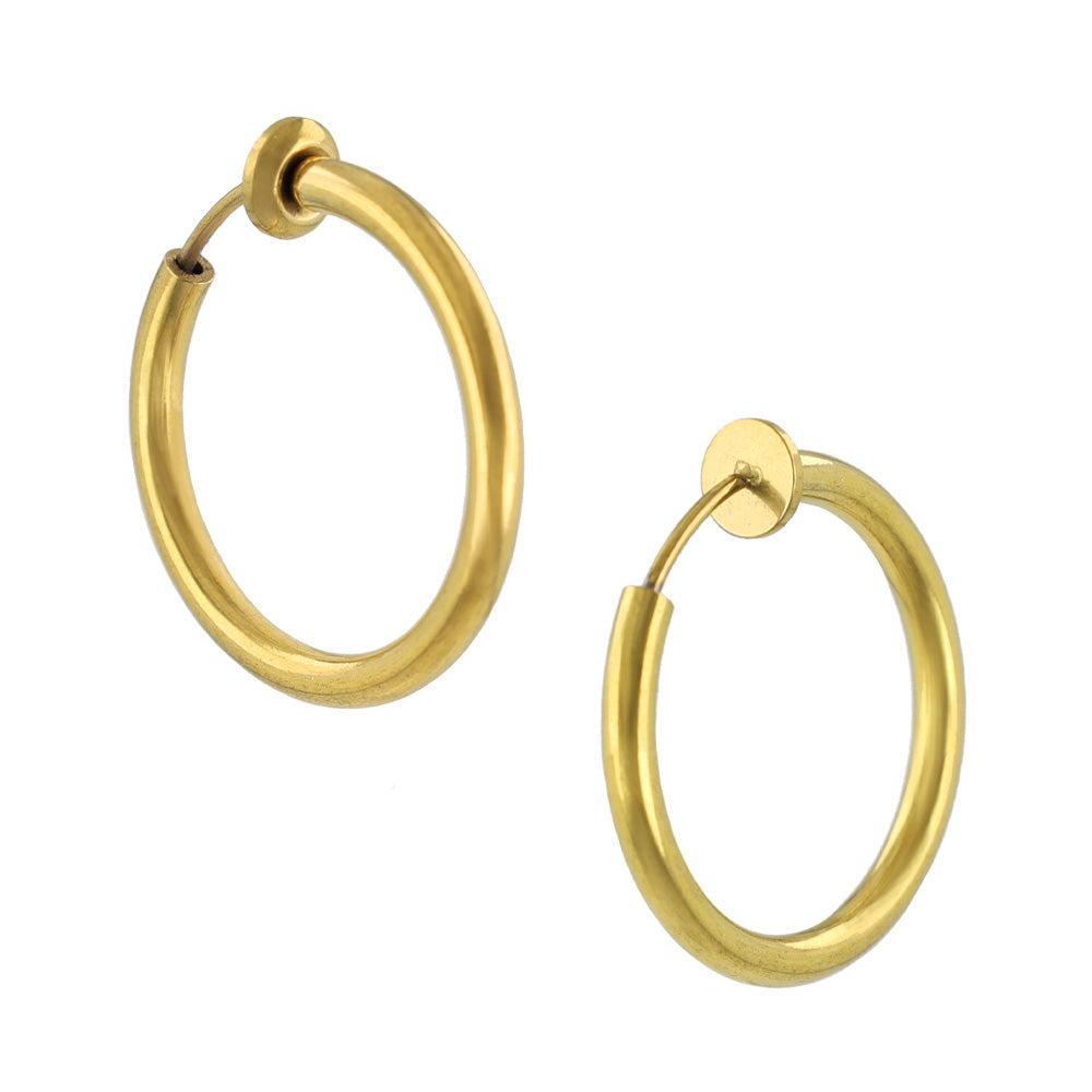 20mm Clip On Hoop Earrings
