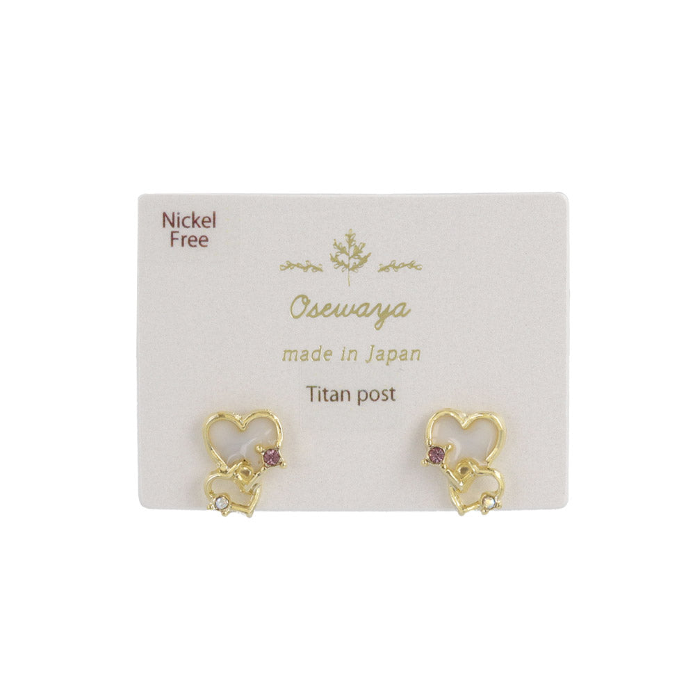 Twin Heart Stud Earrings