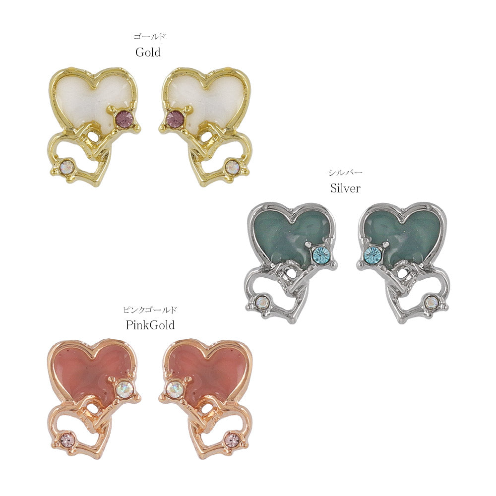 Twin Heart Stud Earrings