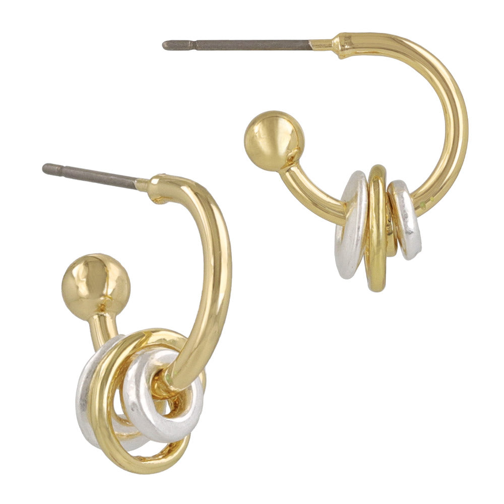 Swirl Bead Hoop Earrings