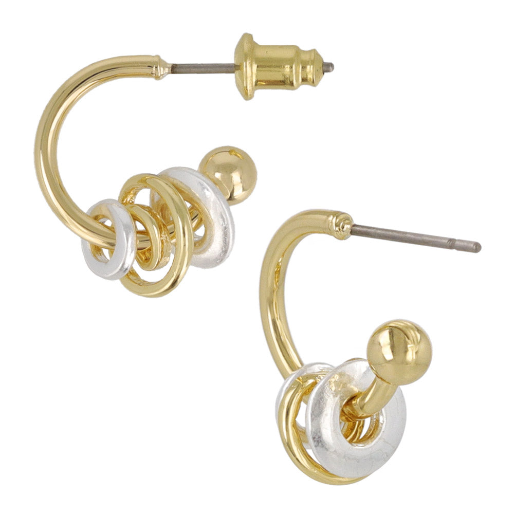 Swirl Bead Hoop Earrings