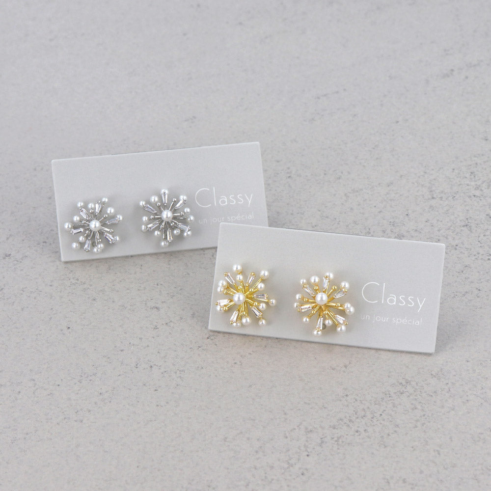Pearlized Sparkle Stud Earrings