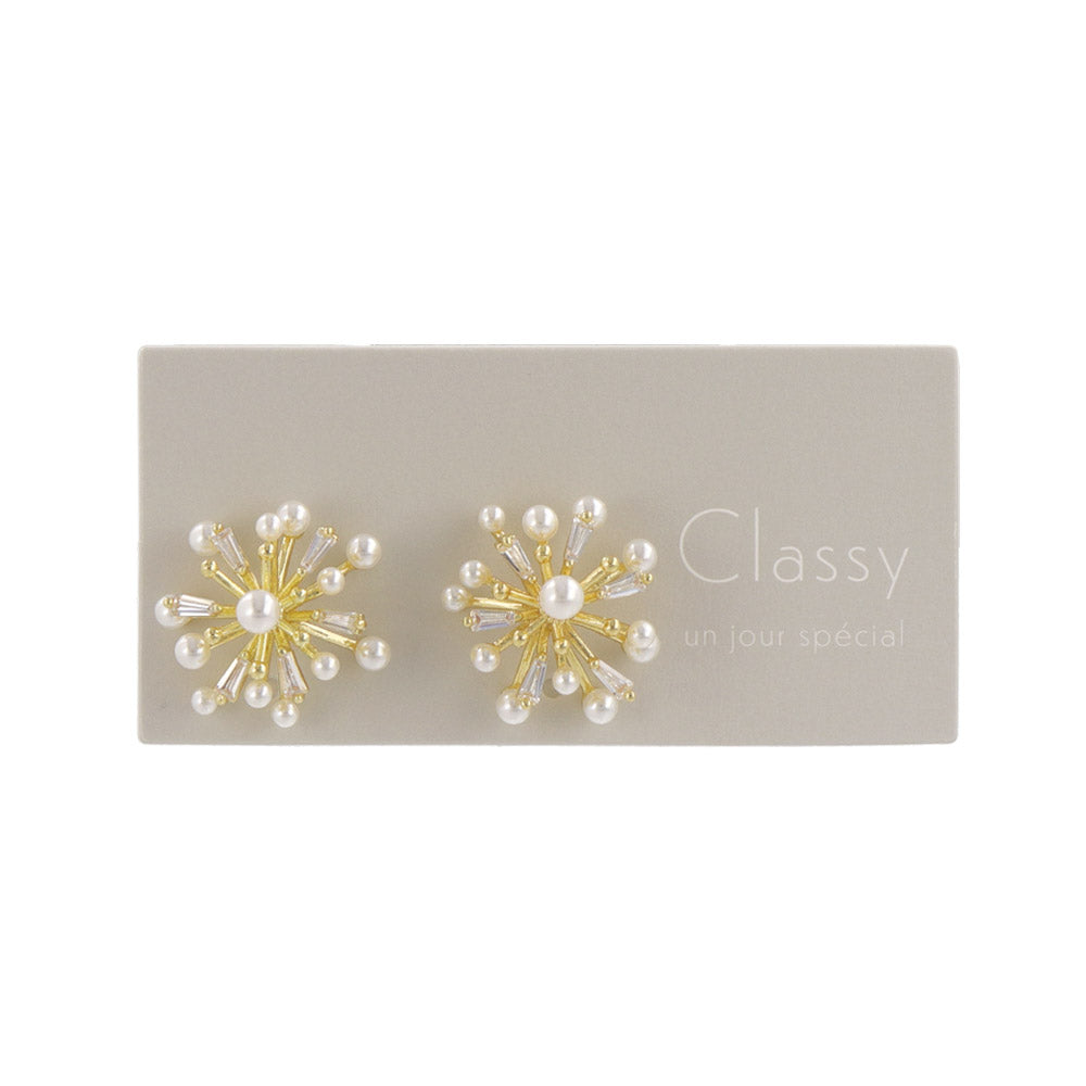 Pearlized Sparkle Stud Earrings