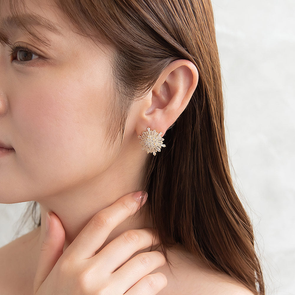 CZ Starburst Stud Earrings
