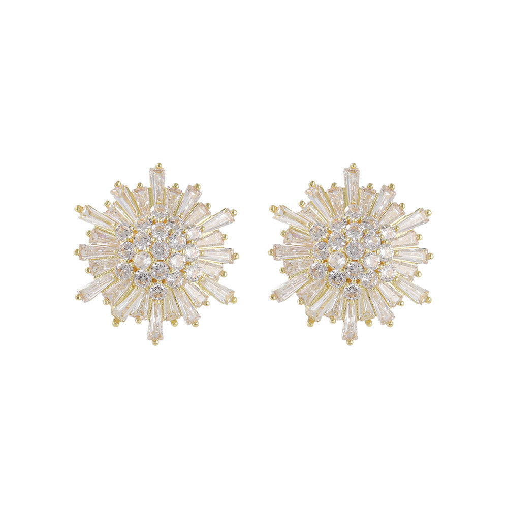 CZ Starburst Stud Earrings