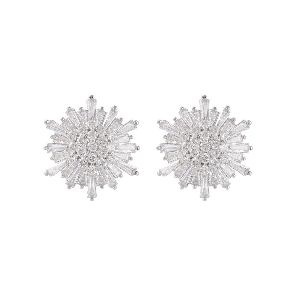 CZ Starburst Stud Earrings