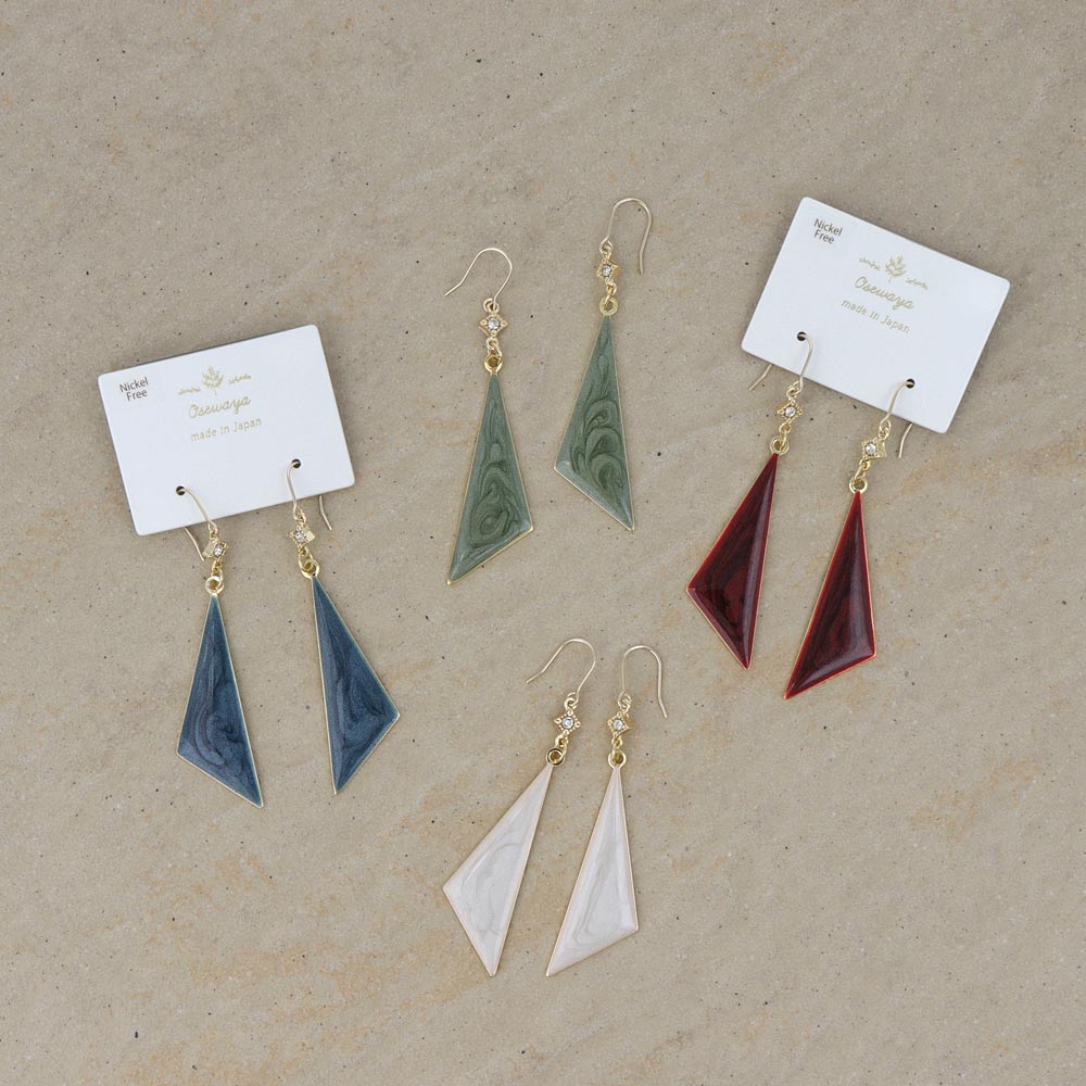 Marble Triangle Drop Earrings