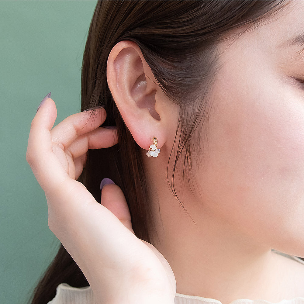 Bead Cluster Huggie Earrings