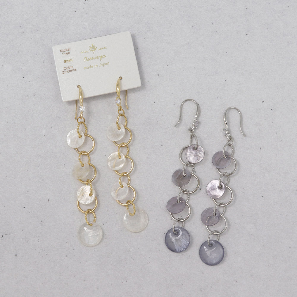 Shell Circle Link Earrings