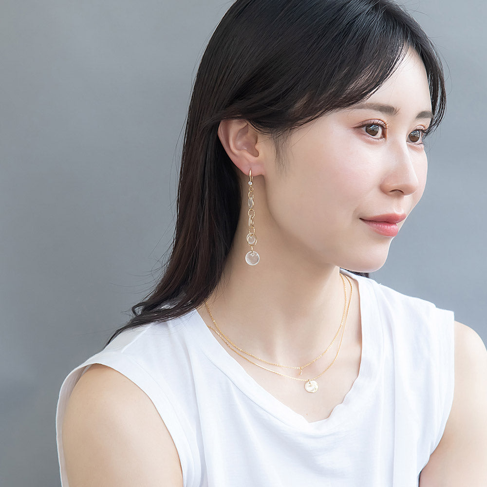Shell Circle Link Earrings