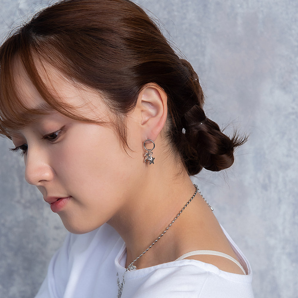 Fancy Mixed Charm Circle Earrings