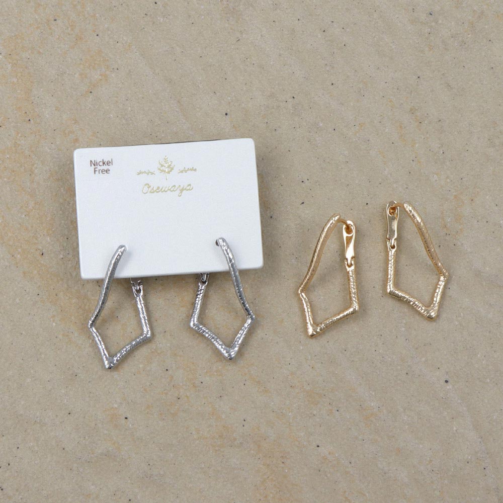 Textured Angular Hoop Earrings