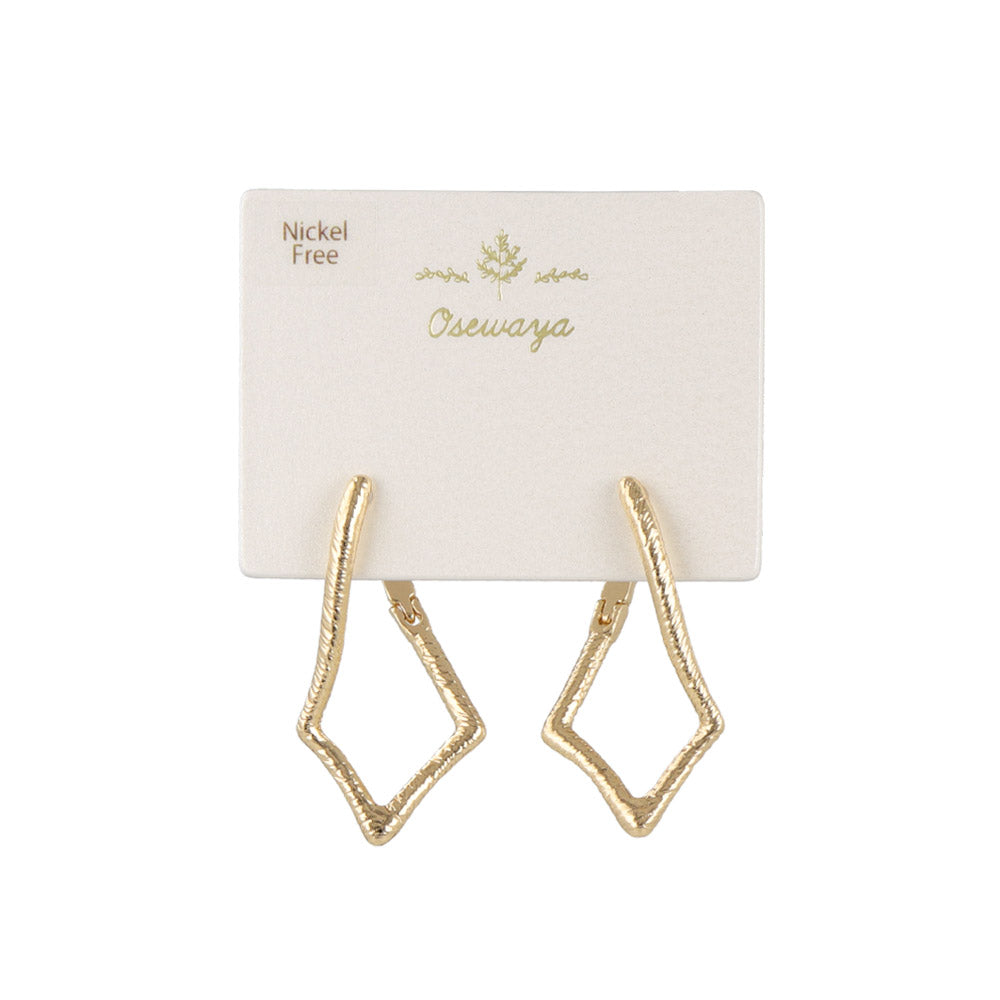 Textured Angular Hoop Earrings