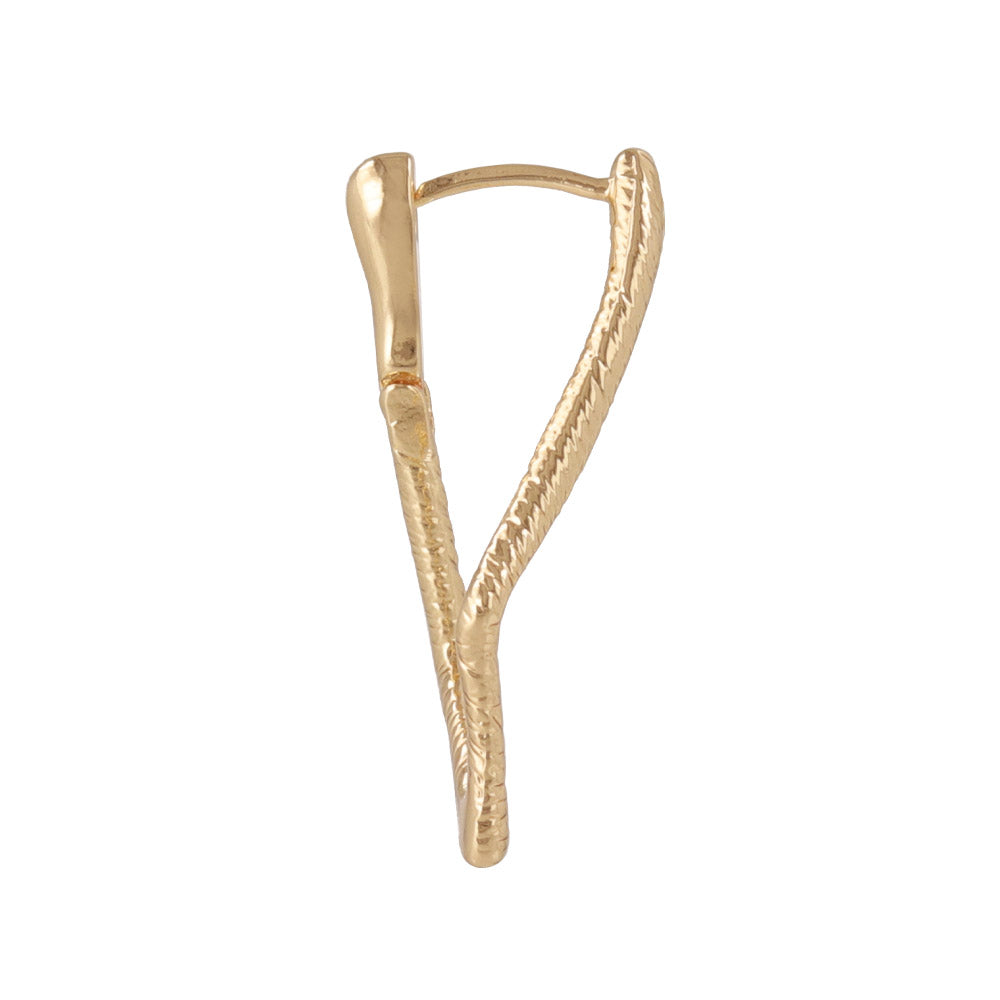 Textured Angular Hoop Earrings