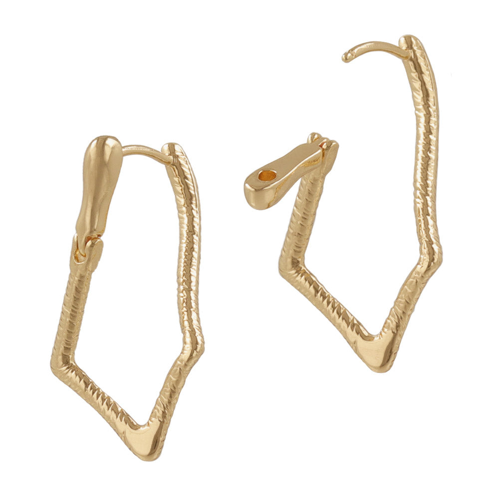 Textured Angular Hoop Earrings