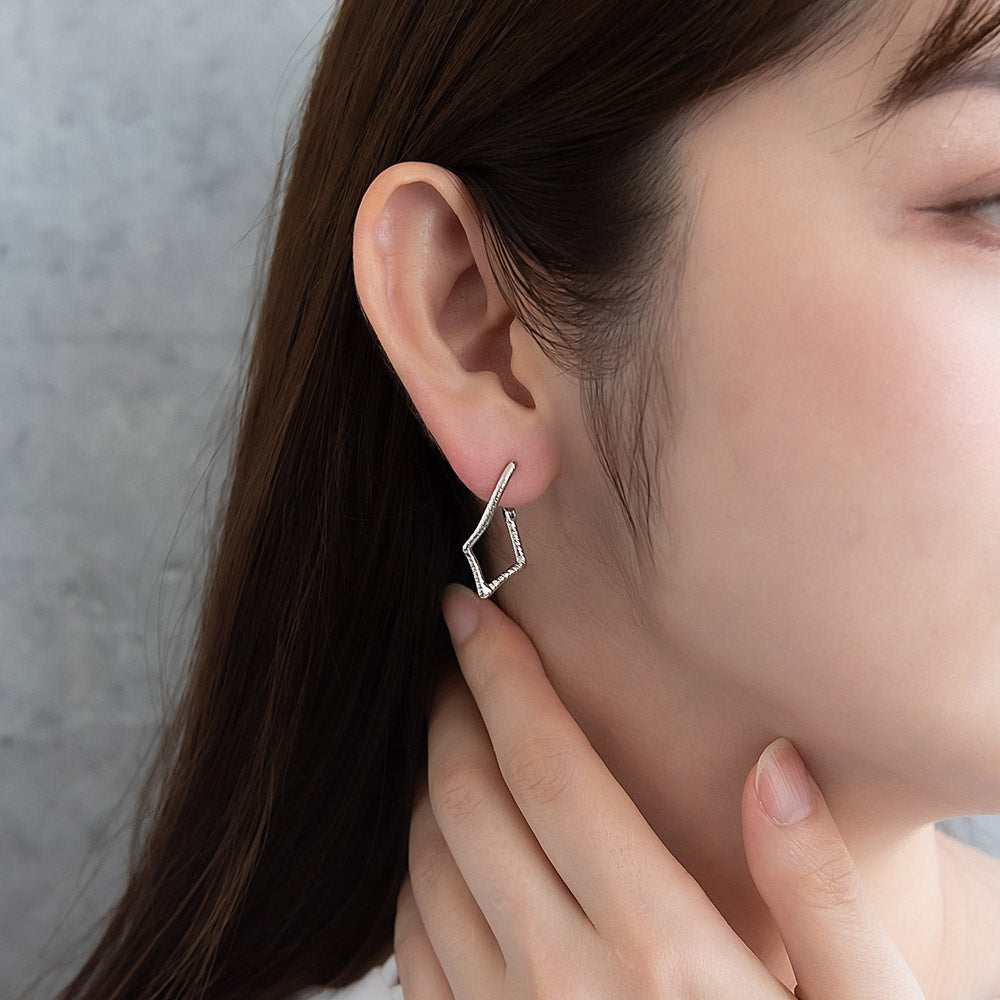 Textured Angular Hoop Earrings