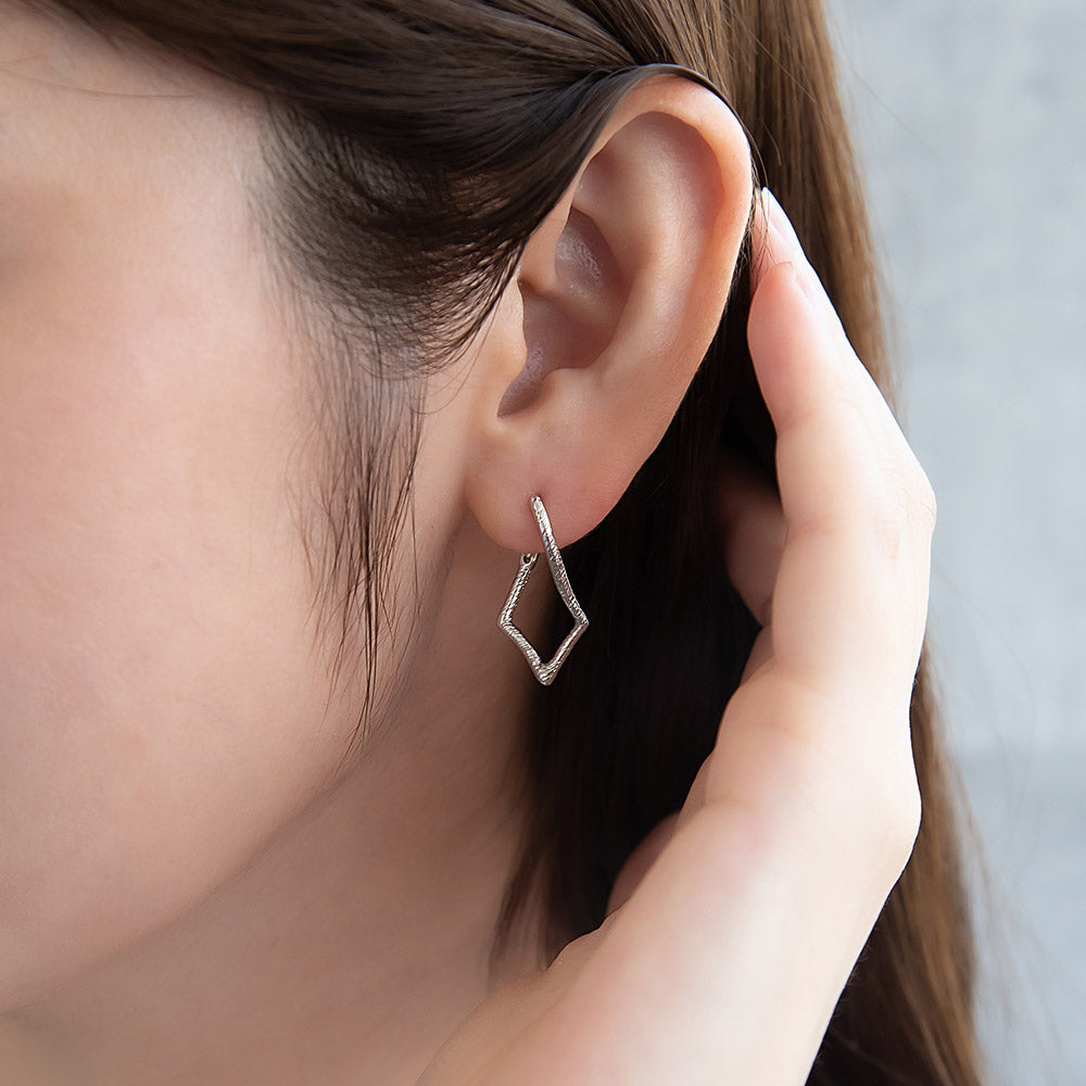 Textured Angular Hoop Earrings