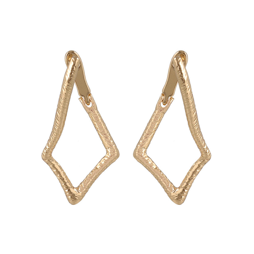 Textured Angular Hoop Earrings