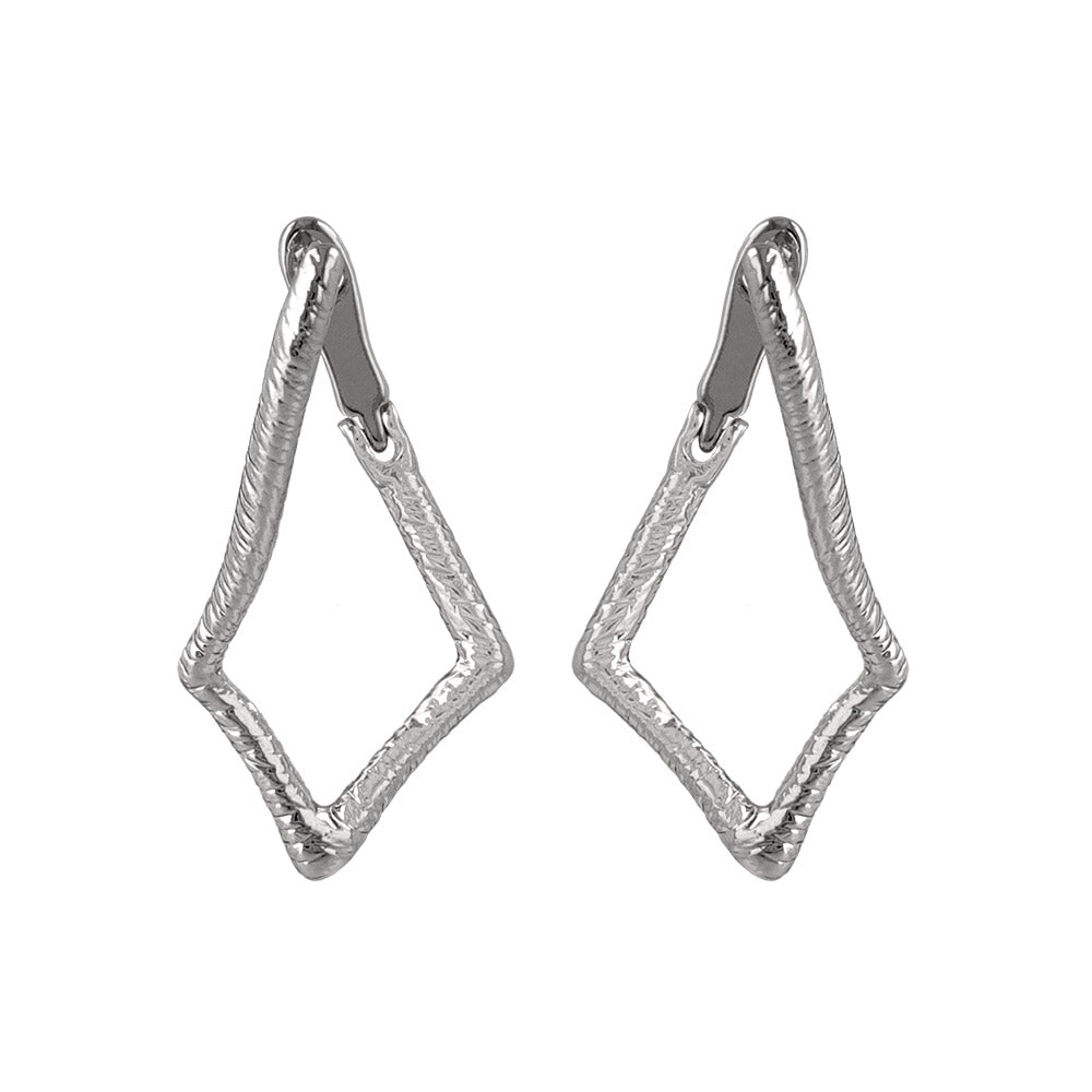 Textured Angular Hoop Earrings
