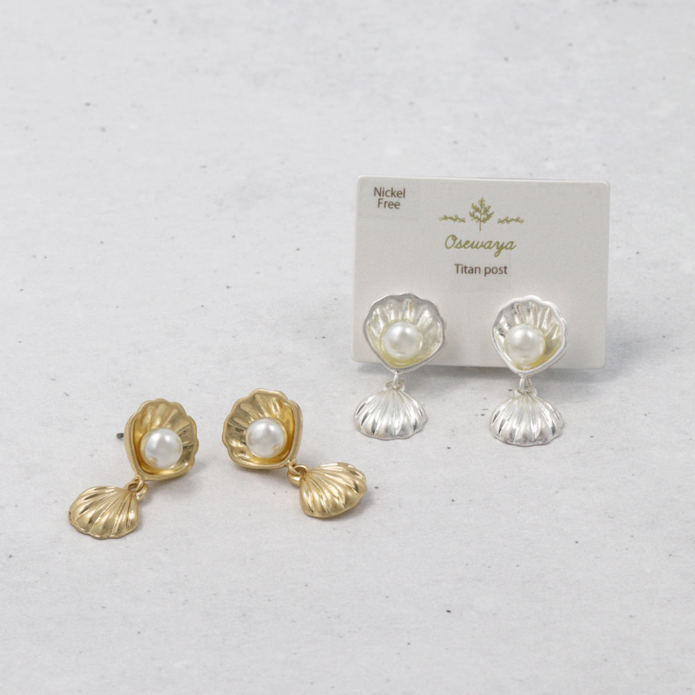 Scallop Shell Dangle Earrings