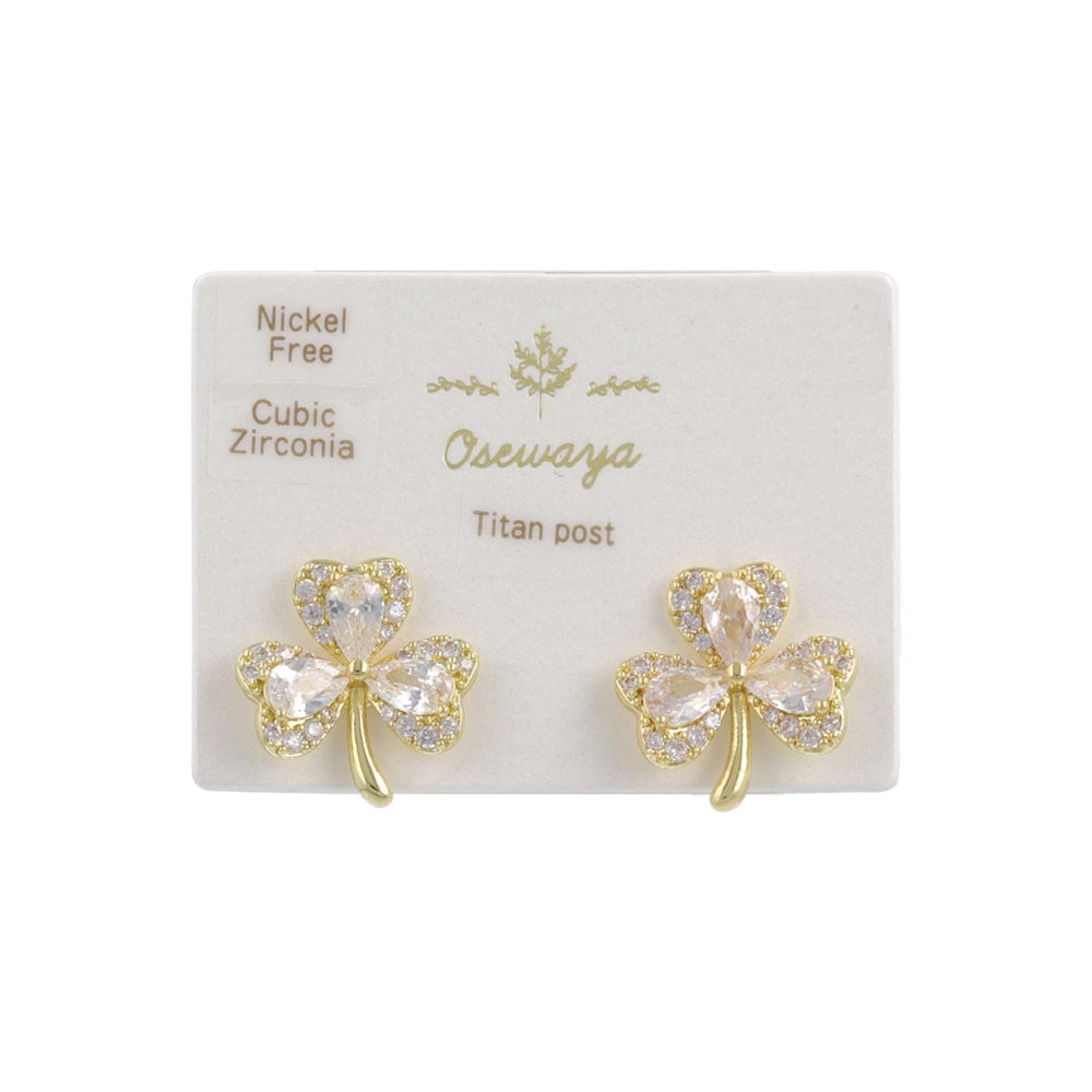 Shamrock CZ Stud Earrings