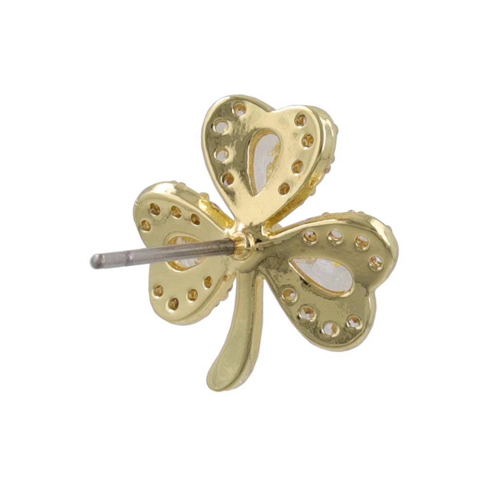 Shamrock CZ Stud Earrings