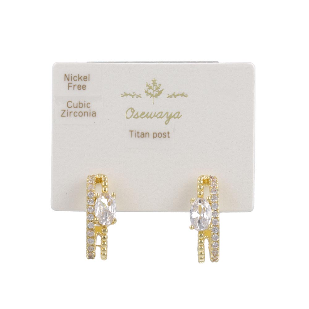 Double Row CZ Hoop Earrings