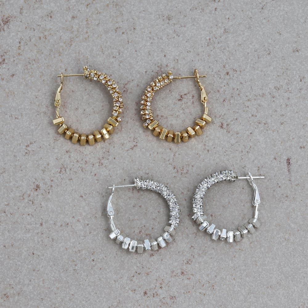 Mixed Metal Hoop Earrings