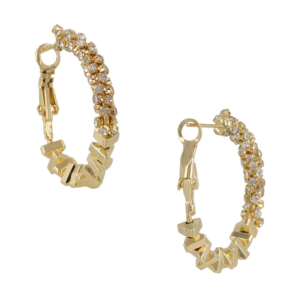 Mixed Metal Hoop Earrings