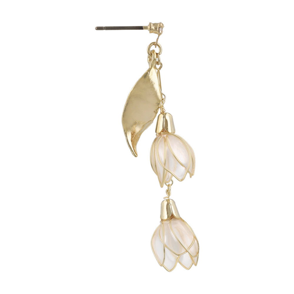 Double Flower Drop Earrings