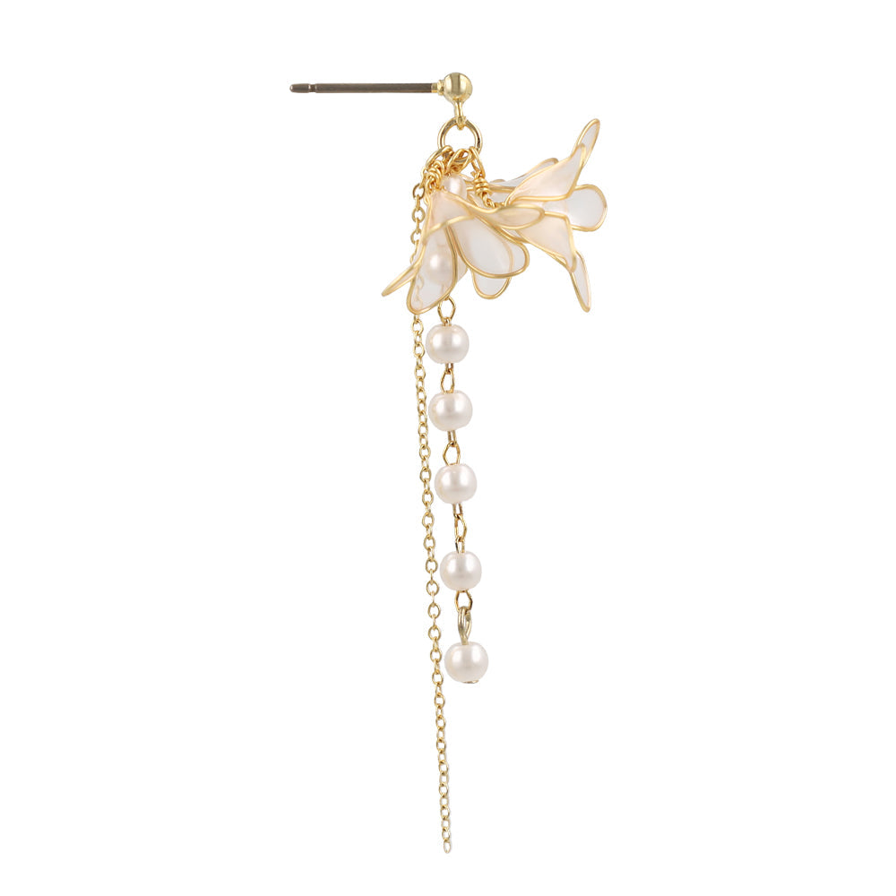 Flower Cluster Linear Drop Earrings