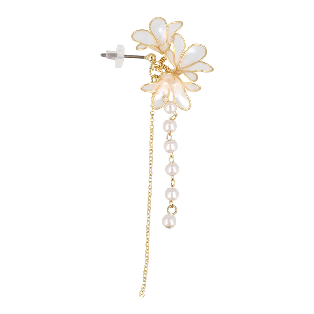 Flower Cluster Linear Drop Earrings