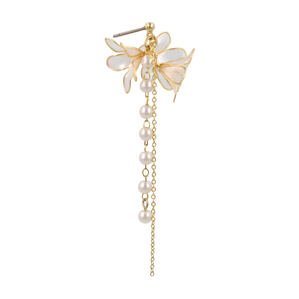 Flower Cluster Linear Drop Earrings
