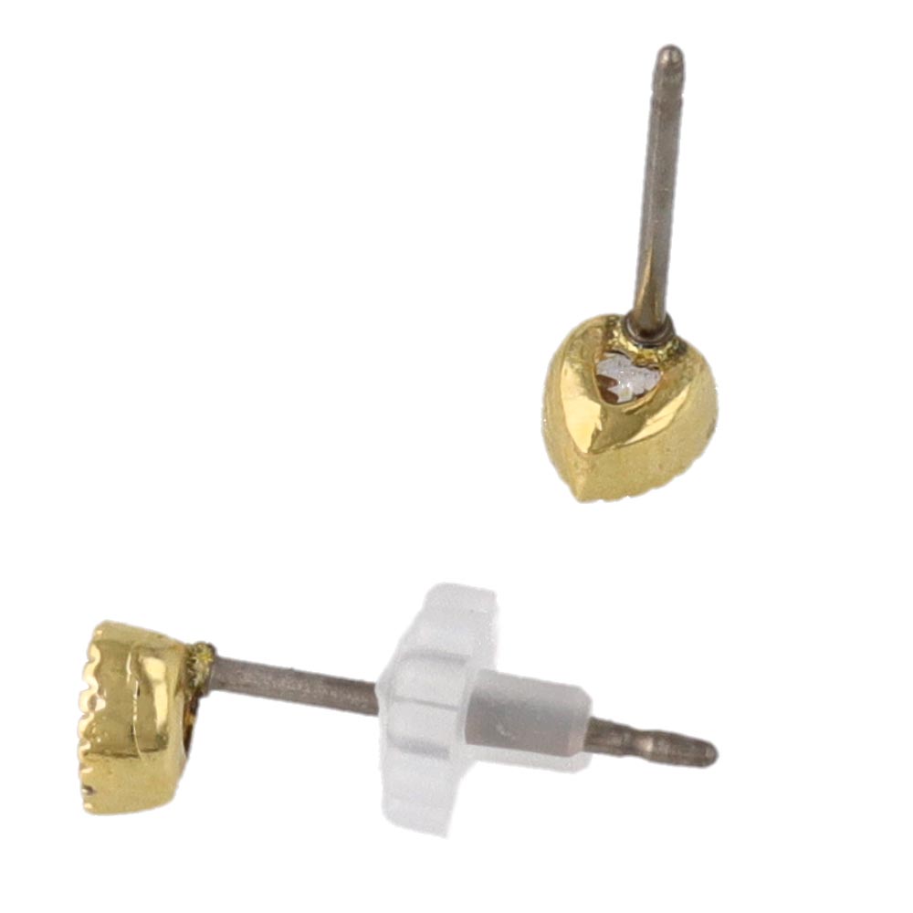 CZ Heart Stud Earrings