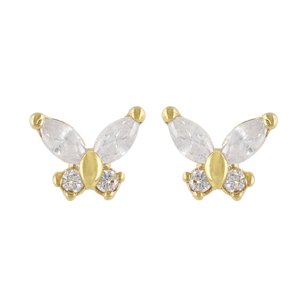 CZ Butterfly Stud Earrings